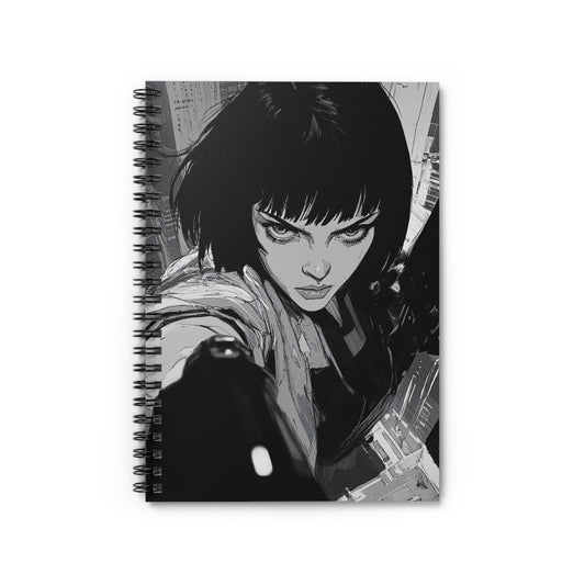 Fierce Artist Spiral Notebook - Ruled Line, Sketchbook for Creatives, Journaling, Black & White Art, Gift for Students