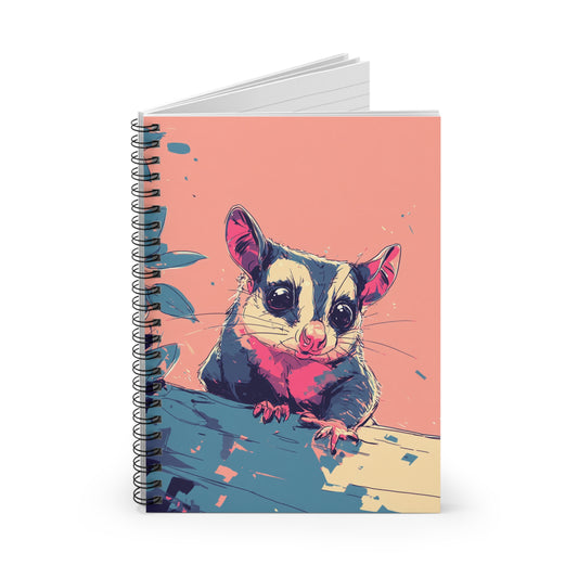 Whimsical Sugar Glider Spiral Notebook - Perfect for Animal Lovers, Journaling, School, Cute Gifts, Nature Enthusiasts