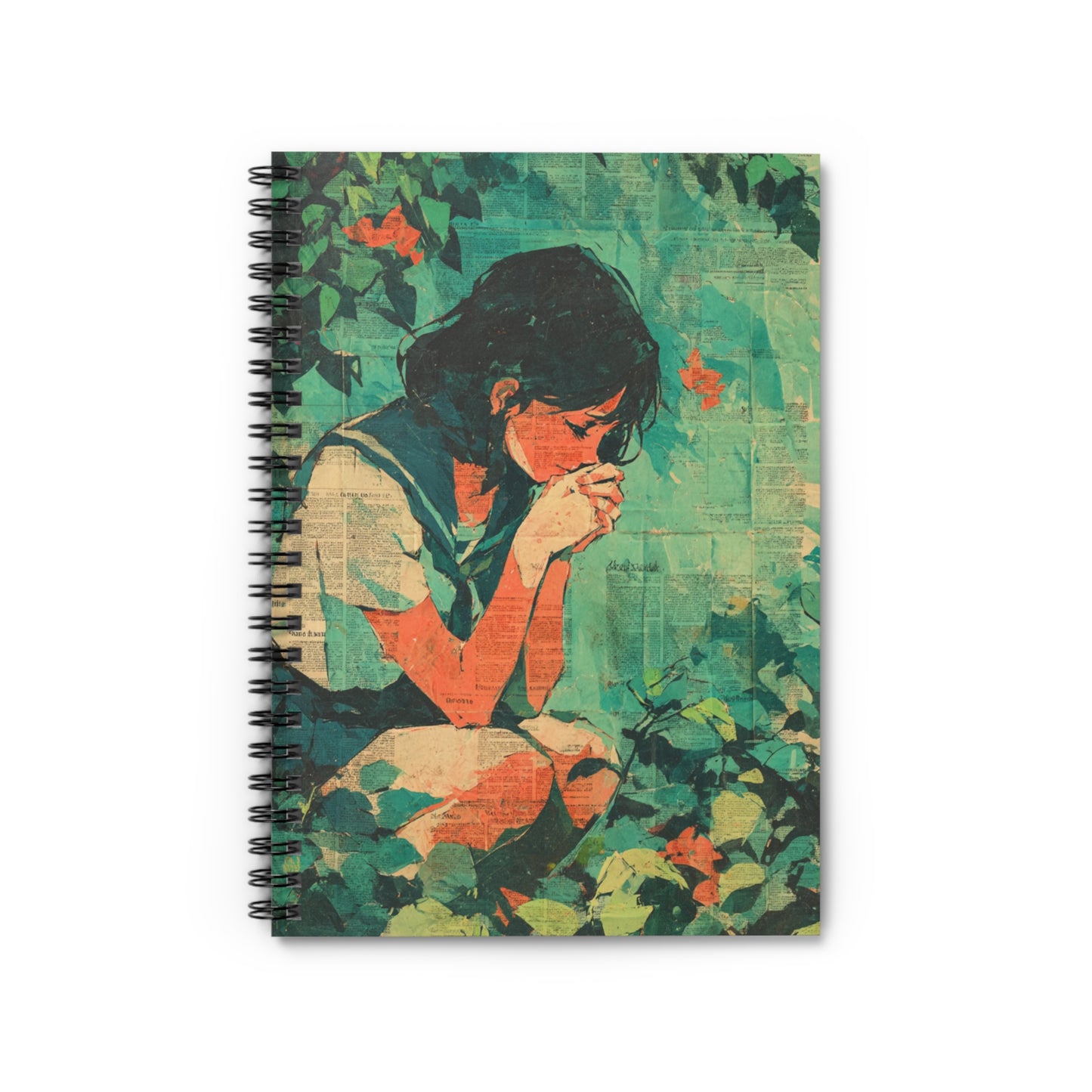 Artistic Spiral Notebook  Ruled Line Nature Lovers Journal Gift for Students Eco Friendly Writing Pad Floral Sketchbook Aesthetic
