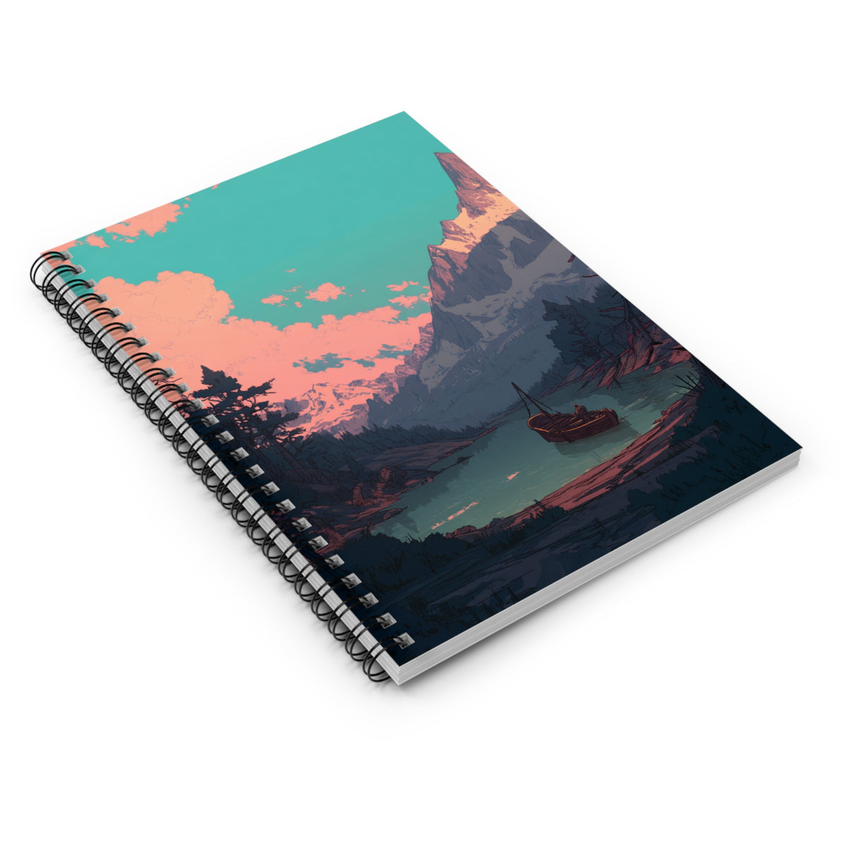 Tranquil Nature Spiral Notebook - Ruled Line, Journal for Prompts, Eco-Friendly Gift, Travel Diary, Outdoor Adventure Note