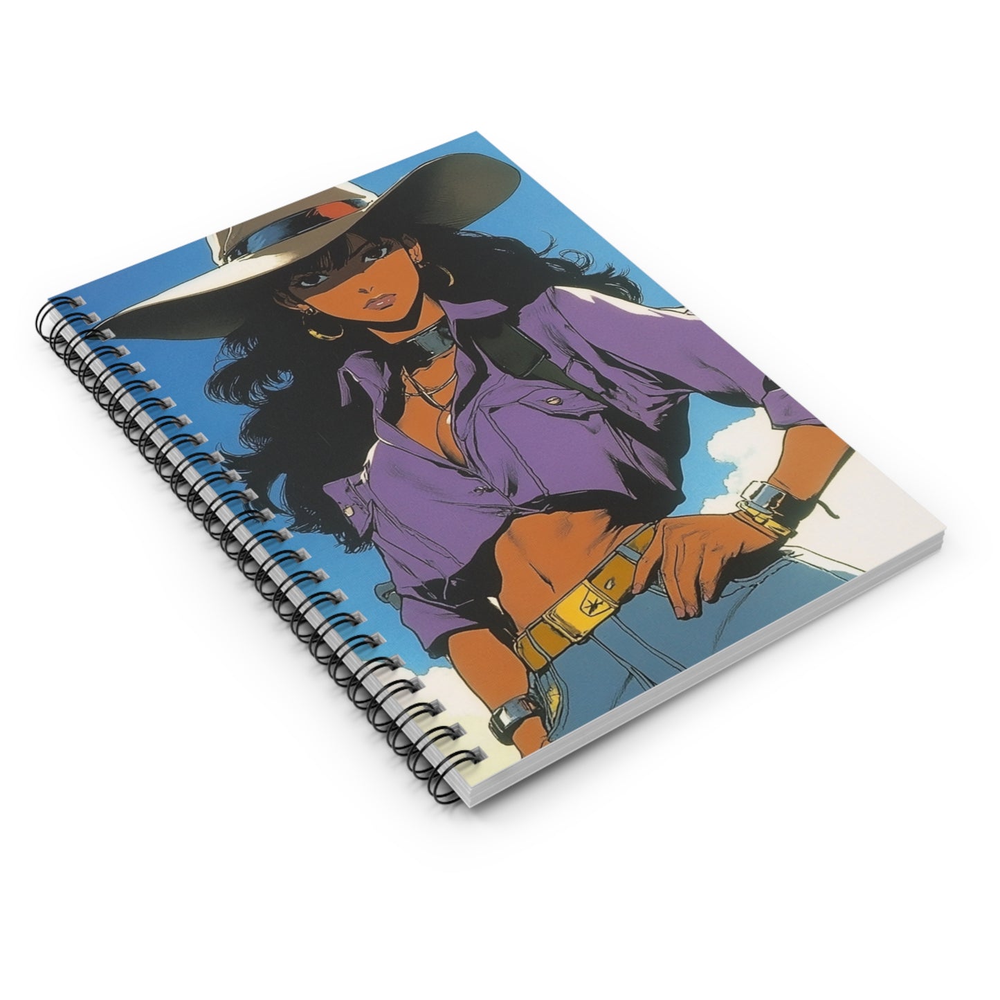 Stylish Spiral Notebook - Ruled Line, Cowboy Chic Journal, Creative Writing, Art Sketchbook, Unique Gift for Artists, Aesthetic Stationery