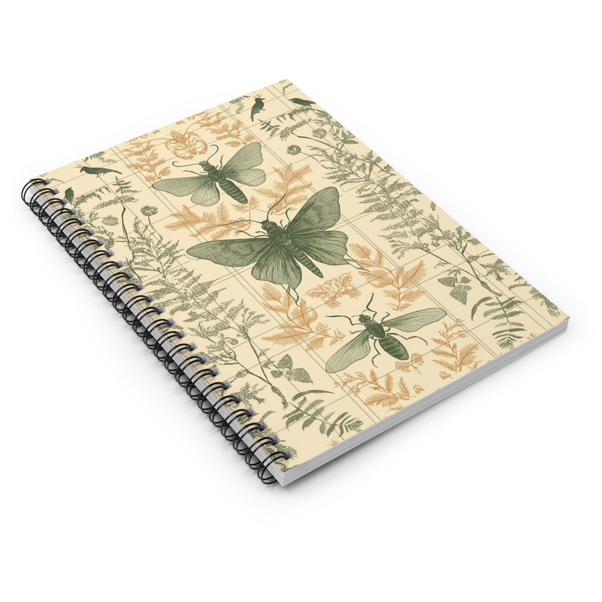 Botanical Insect Spiral Notebook - Perfect for Nature Lovers, Journal, School, Study, Gift, Eco-friendly
