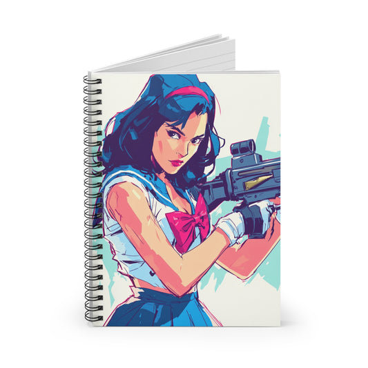 Sassy Girl Spiral Notebook - Ruled Lines, Stylish Journal, Cute Notepad, Gift for Her, Art Inspired, Everyday Use, Unique Stationery
