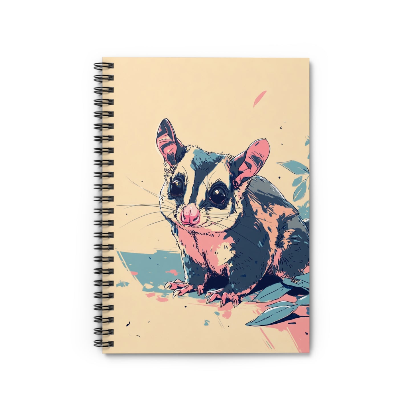 Cute Sugar Glider Spiral Notebook - Ruled Line, Animal Lover's Journal, Gift for Students, Eco-Friendly Sketchbook, Kawaii Notebook