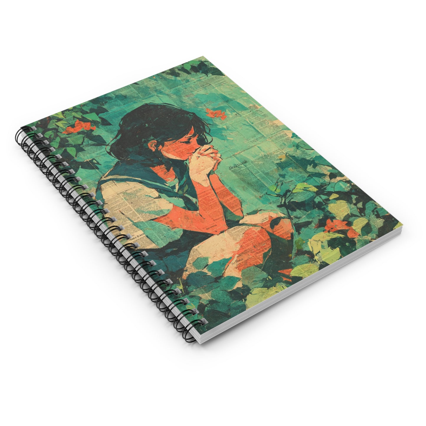Artistic Spiral Notebook  Ruled Line Nature Lovers Journal Gift for Students Eco Friendly Writing Pad Floral Sketchbook Aesthetic
