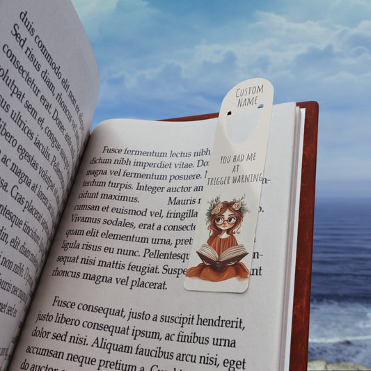 Personalized Trigger Warning Bookmark | Custom Printed Name