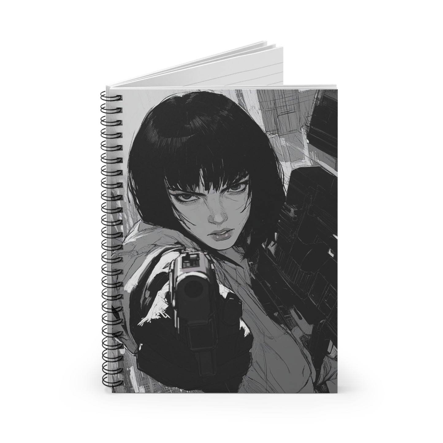 Edgy Artist Spiral Notebook, Perfect for Creatives, Journaling, Gifts, Sketchbook, Cyberpunk Art, Motivational Writing