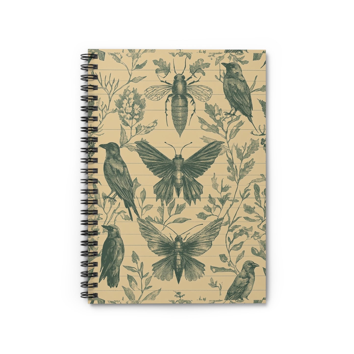 Botanical Insect Spiral Notebook - Nature Lovers, Journal, Sketching, Gift for Her, Eco-Friendly, Study