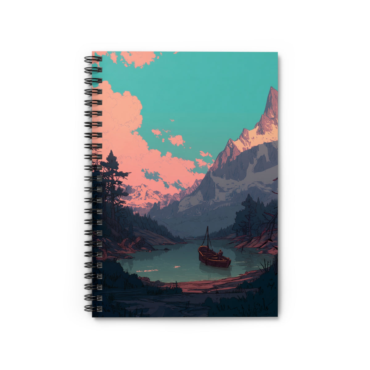 Tranquil Nature Spiral Notebook - Ruled Line, Journal for Prompts, Eco-Friendly Gift, Travel Diary, Outdoor Adventure Note