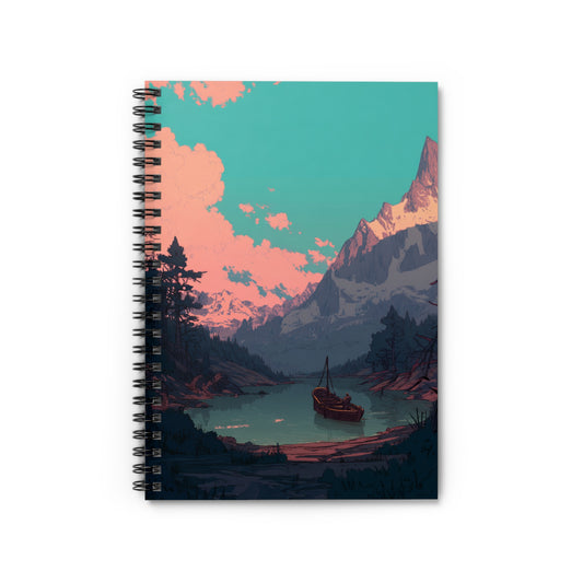 Tranquil Nature Spiral Notebook - Ruled Line, Journal for Prompts, Eco-Friendly Gift, Travel Diary, Outdoor Adventure Note