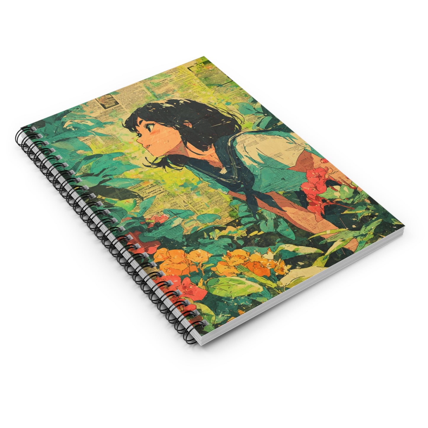 Whimsical Nature Spiral Notebook - Ruled Line, Cute Journal, Garden Sketchbook, Eco-Friendly Writing Pad, Stationery Gift