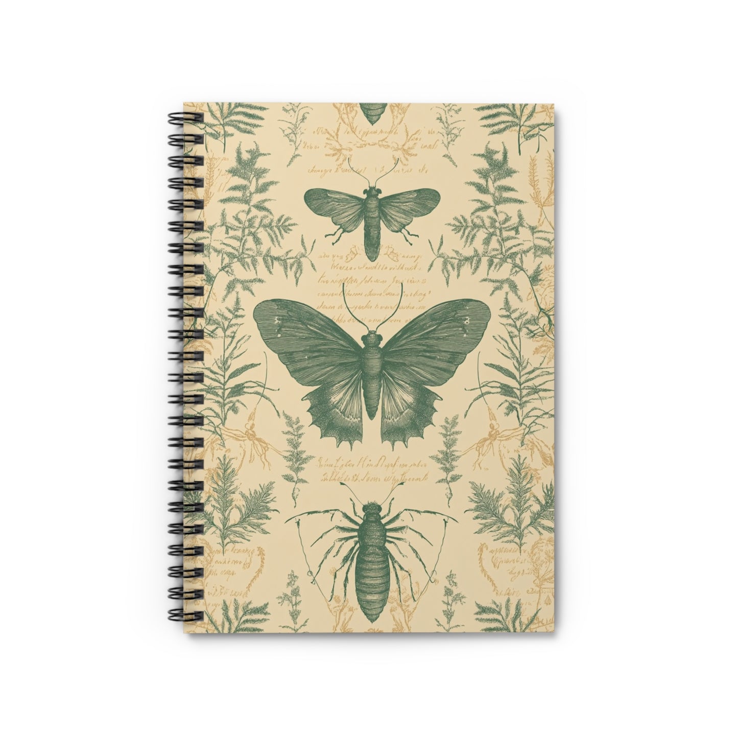 Botanical Insect Spiral Notebook - Ruled Line, Vintage Style, Eco-Friendly Journal, Gift for Nature Lovers, School Supplies, Home Office
