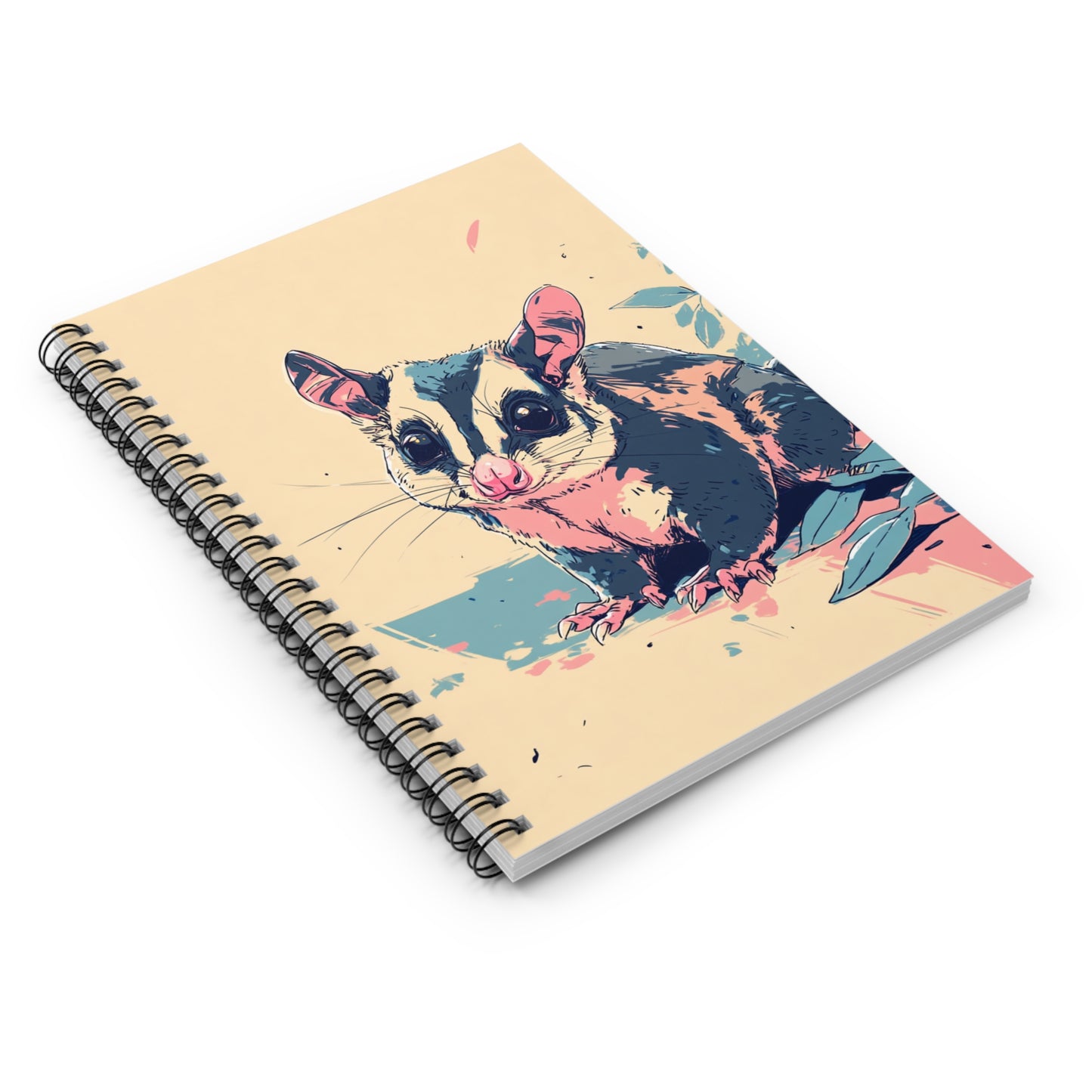 Cute Sugar Glider Spiral Notebook - Ruled Line, Animal Lover's Journal, Gift for Students, Eco-Friendly Sketchbook, Kawaii Notebook