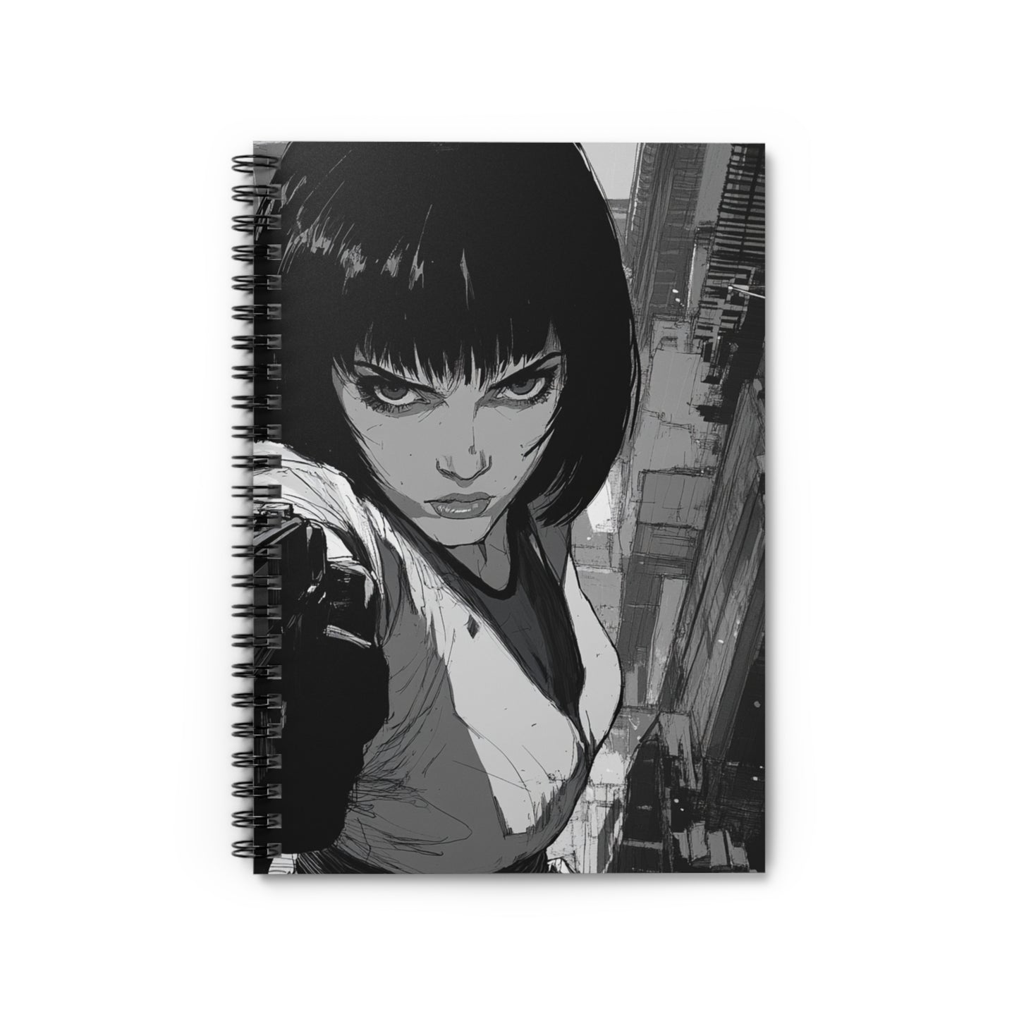 Edgy Graphic Spiral Notebook - Perfect for Note-Taking, Journaling, Gifts, Anime Lovers, Sketching