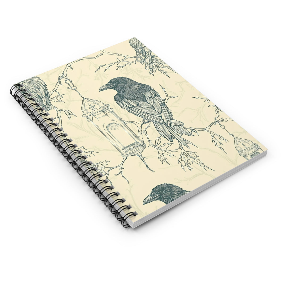 Mystical Raven Spiral Notebook - Enchanted Writing Journal for Creatives, Perfect Gift for Writers, Halloween Decor, Art Sketchbook, Nature