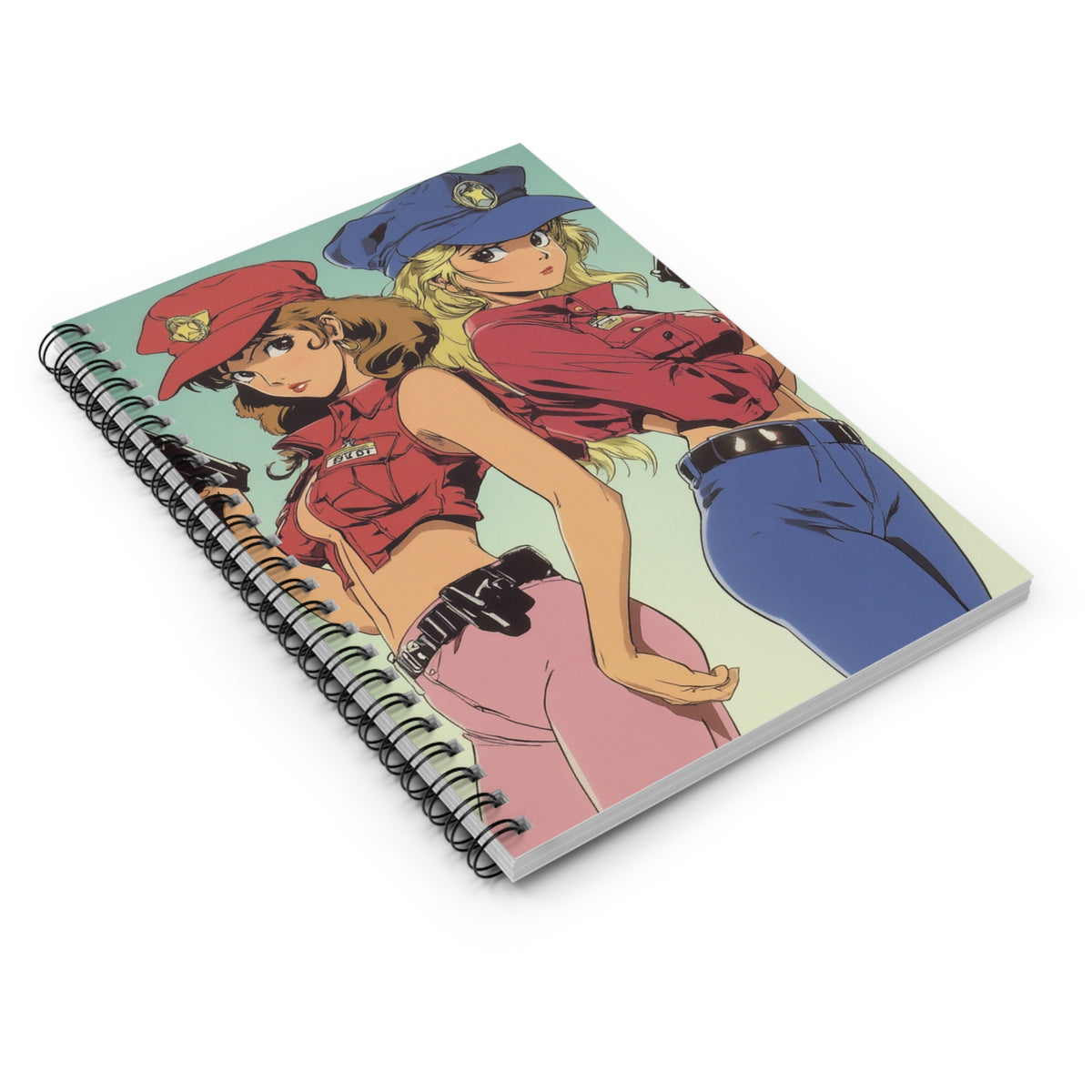 Retro Anime Police Women Spiral Notebook - Perfect for Journaling, Stationery, Gifts for Anime Lovers, School Supplies, Back to School