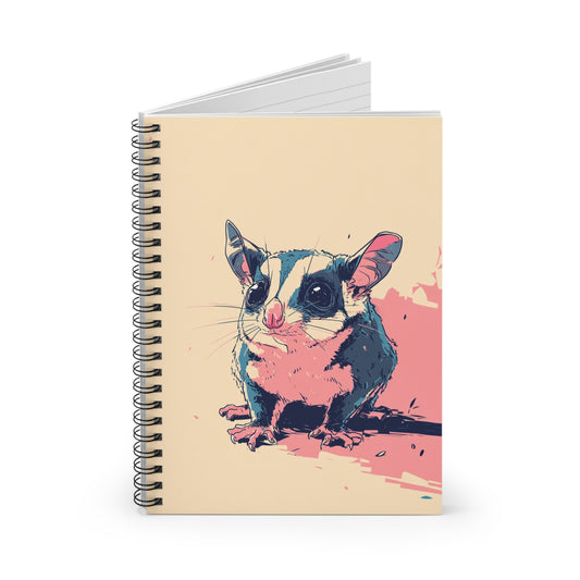 Cute Sugar Glider Spiral Notebook, Sketch Journal, Back to School Supplies, Cute Animal Lover Gift, Unique Notebook