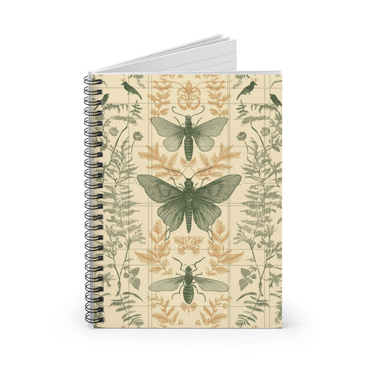 Botanical Insect Spiral Notebook - Perfect for Nature Lovers, Journal, School, Study, Gift, Eco-friendly