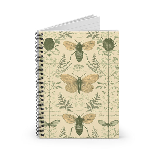 Botanical Butterfly Spiral Notebook - Nature Lover's Journal, Eco-Friendly Stationery, Gift for Artists, School Supplies, Insect Enthusiast