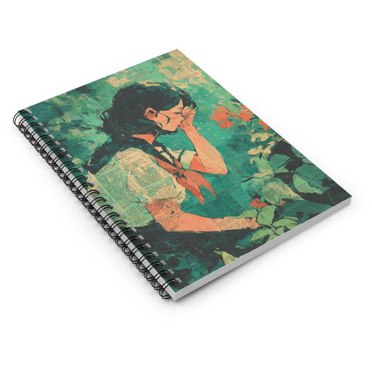 Bohemian Floral Spiral Notebook - Summer Vibes, Journal for Writers, Gift for Students, Art-Inspired Notebook, Unique School Supplies