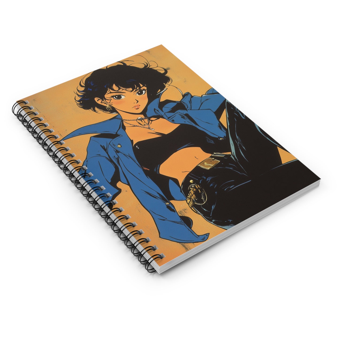 Chic Anime Spiral Notebook - Ruled Lines, Trendy Journal, Unique Stationery Gift, Perfect for Students, Cool Aesthetic Design, Vintage Style